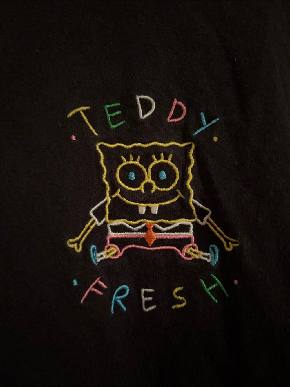 Teddy Fresh Black Graphic SpongeBob Tee